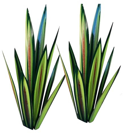 esmen Gartenstatue 2 Stück DIY Metall Agave Hof Kunst Dekoration Metall Tequila Agave Pflanze Rasen Pflanzen Kunst Dekoration Große Tequila Rustikale Skulptur