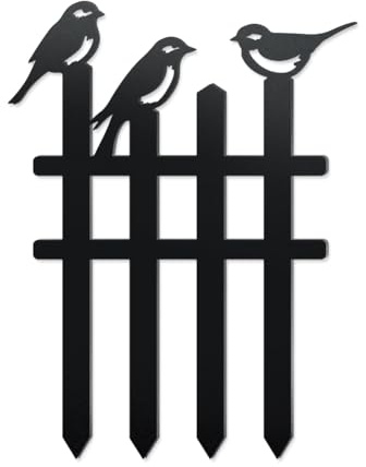 WADORN Dekorative Gartenstecker Aus Metall Mit Vögeln, Lustiger Vogel Auf Zaun Metallstatuen Für Außenbereich Wetterfeste Gartendekor Ornament Geschenke Tier Dekor Für Außenbereich Hofdekor Für Wege