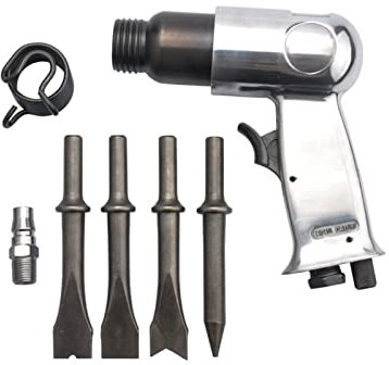 JKXLSLAX Trapano a percussione Pneumatico 150 Martello scalpellatore Pneumatico Scalpello ad Aria Pala Vanga Ruggine r Vento Deruggine Strumenti con 4 Teste Utensili Pneumatici