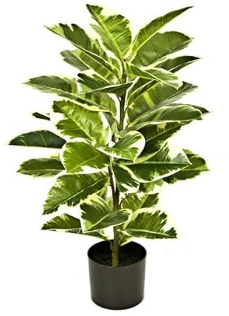 Artificial Real Touch Rubber Plant in Pot 75cm/2ft