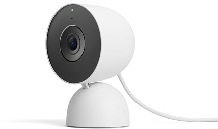 Google Nest Cam Indoor (Wired, 3rd Gen) - Security Camera with 2K Video and Gemini, Night Vision, 2-Way Audio, Works with Google Home - 2025 Model - Snow