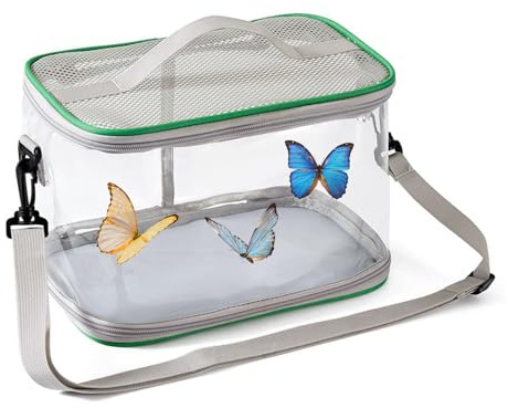 Terrarium für Schmetterlinge | Lebensraum mit Schmetterlingsgitter, Käfig | Faltbares Terrarium in Tasche für Larven, , Bestäuber, Erkundung, Gartenbeobachtung