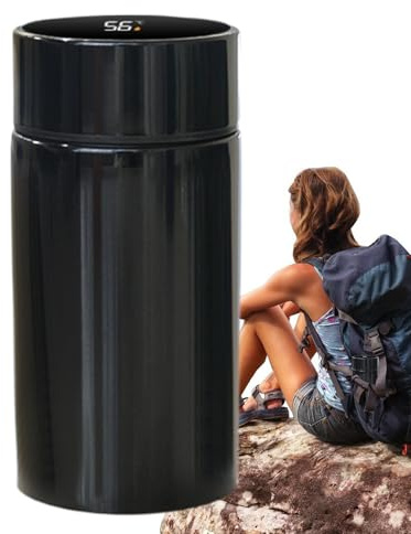 Mini tumbler – Indicatore di temperatura in acciaio – Bottiglie d'acqua termiche – per bambini adolescenti ufficio scuola conducente viaggiatore percorso di lavoro quotidiano escursionismo picnic