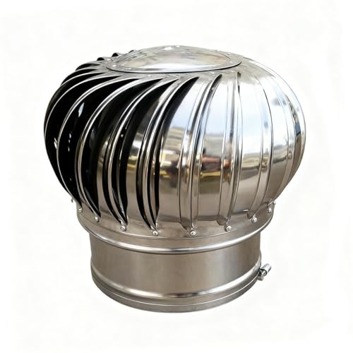Schornsteinhaube Drehbarer Edelstahl, 100 150 160 200 250 mm Wetterfest Rostfrei Entlüftungsabdeckung, Anti-Downdraught Rotary Turbine Ventilator für Abluftrohre Lüftungsschächte(150 mm)
