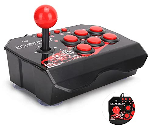 aqxreight Fight Stick Wired Joystick -Spielezubehör für/PC/Es Verfügt über Einen Runden Fight Stick aus Metall und Einen Wired JoystickWired StickPC