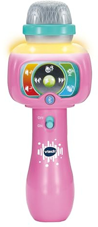 VTech Karaoke-Mikrofon für Kinder, singt mit Mir, Spielzeug für Kinder ab 2 Jahren, Rosa, ESP-Version