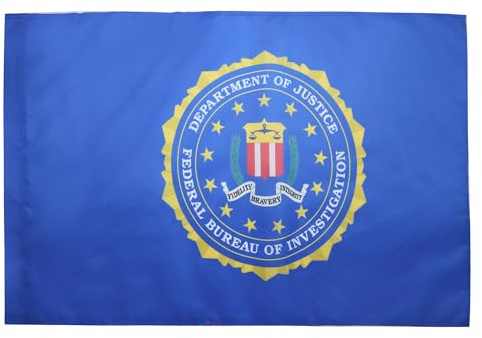 AZ FLAG Drapeau FBI des Etats-Unis 150x90 cm Polyester 100D Fourreau | Usage intérieur et extérieur Drapeau décoratif du Federal Bureau of Investigation United States FBI avec fourreau pour mât