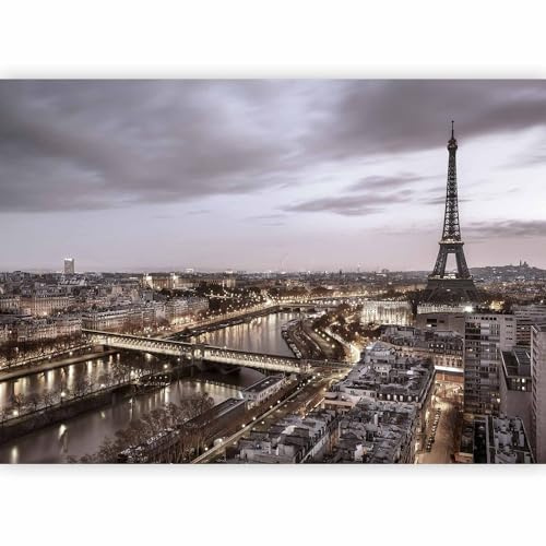 murando Fotomurales París 350x256 cm XXL Papel pintado tejido no tejido Decoración de Pared decorativos Murales moderna de Diseno Fotográfico torre eiffel ciudad d-B-0207-a-c