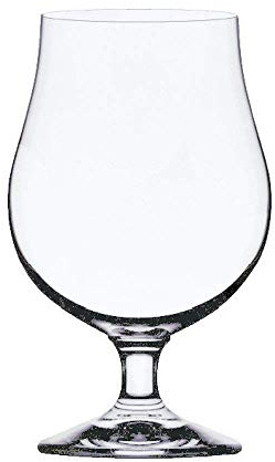 Stolzle Lausitz Bierpokale German Made Crystal Berlin Beer Glass Belgian Tulips Style, Set of 6