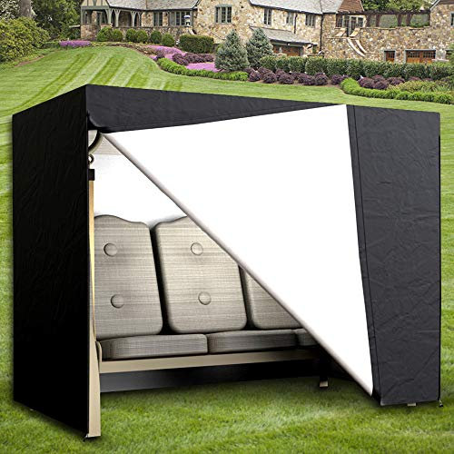 Aosong Funda de Columpio de jardín de 3 plazas, Oxford Impermeable, Lona de balancín antirayos UV, Cubierta de protección para Columpios Exteriores