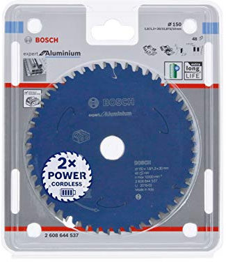 Bosch Professional 1x Kreissägeblatt Expert for Aluminium (Aluminium, Sägeblatt Ø 150 x 20 x 1,8 mm, 48 Zähne, Zubehör Akku Kreissäge)