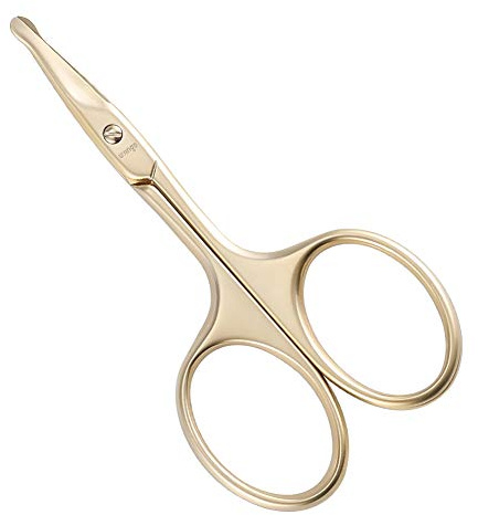 LIVINGO Tijeras De Para El Pelo De La Nariz, Barba con Punta Redonda Seguridad curvadas y punta redondeada, Acero Inoxidable Tijeras Para Hombres Y Mujeres