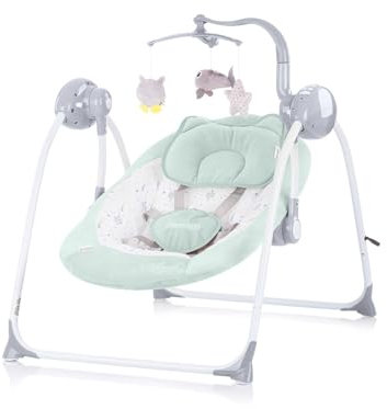 Chipolino elektrische Babywippe Hug, Musikfunktion, regulierbare Geschwindigkeit, Farbe:grün