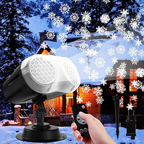 ZPYXBH Luces De Proyector De Navidad, LED Luz Proyector De Copos De Nieve, Lámpara De Proyección Nieve, Exterior Decoración Proyector Luces Navidad Impermeable Halloween Boda Fiesta Doble Cabeza