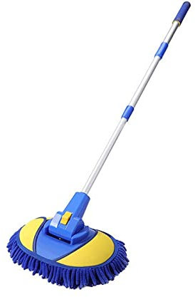 Cfty Vadrouille de Nettoyage Trois Sections télescopant Long poignée Longueur de Voiture de Lavage de Voiture vadrouille de Chenille Balai greffe Outils de Nettoyage Absorbant Accessoires