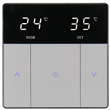 Wengart Termostato domestico WG808, senza programmazione, uscita 220 V 10 A, utilizzato per apparecchiature di riscaldamento dell'acqua, adatto solo per scatola di installazione 86 * 86 mm