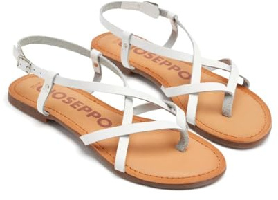 GIOSEPPO Sandalias Blancas Estilo Romana para Mujer lelex