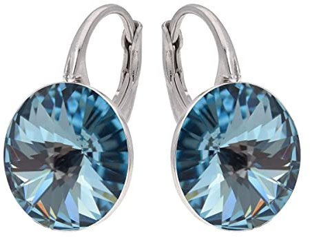 Rivoli Ohrringe Österreichische Zirkonia 925 Silber - Schmuck für Frauen und Mädchen - Hängeohrringe Ideal für Geschenke für Frauen (Aquamarine)