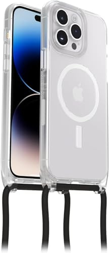 OtterBox React Necklace Case with MagSafe for iPhone 14 Pro Max, Ultra-Slim, Protective Case with Adjustable and Detachable Necklace Strap, Tested to Military Standard, Clear