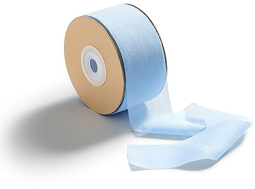 CHUQING Nastro Regalo Fiocco Azzurro Nastri per Festival di Nozze, Nastro in Chiffon Azzurro, 38 mm x 22,8 m