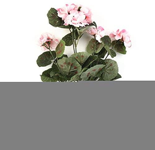 Oniissy Künstliche Geranie, 2 Stück, rot, rosa, gelb, weiß, künstliche Blumen, künstliche Pflanzen, künstliche Blumen für Blumenkästen, Hängekörbe und Zuhause, hellrosa