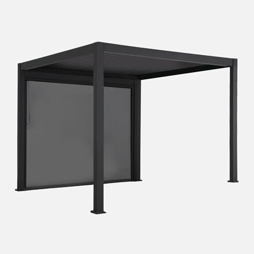 sweeek - Pergola avec Store bioclimatique Aluminium et textilène Triomphe Anthracite 3x3 m Lames orientables