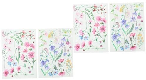 Gadpiparty 4 Stück Pflanzenwandaufkleber entfernbare Aufkleber selbstklebender Wandaufkleber schlafzimmer bedroom Wohnkultur Hintergrund Wandtattoo im frischen Stil Blumenaufkleber die Blumen