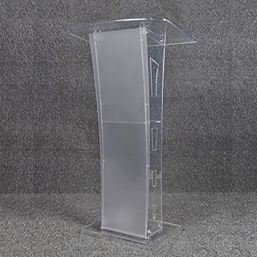IUokLU Rednerpult-Podiumständer, tragbarer Rednerpultständer, klare Kanzeln, Rednerpult aus Acryl für Kirchen, robuster Präsentationsständer für den Boden mit Lesefläche, Schule, Restaurant