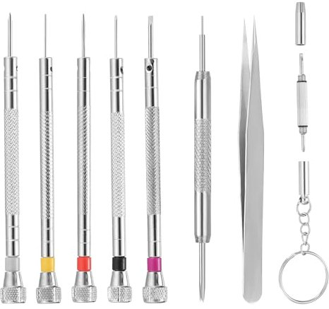 9 Stück Uhrmacher schraubendreher Set, 0.8mm-1.6mm Präzision Schraubendreher Set, Uhren Reparatur Schraubenzieher Set, Uhrenwerkzeug, Uhrmacherwerkzeug Set für Uhren Brillenschraubenzieherset