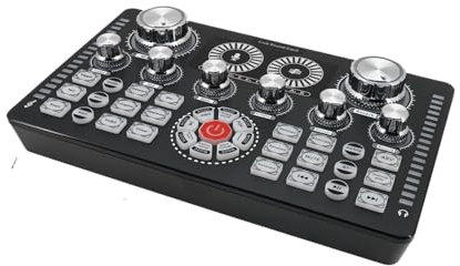 CVNIMV Carte Son en Direct Podcast DJ Equipment Bluetooth-Compatible 48V Phantom Au-dio Mixer Sound Mixer Changeur de Voix pour la Diffusion en Direct - Mixer Board