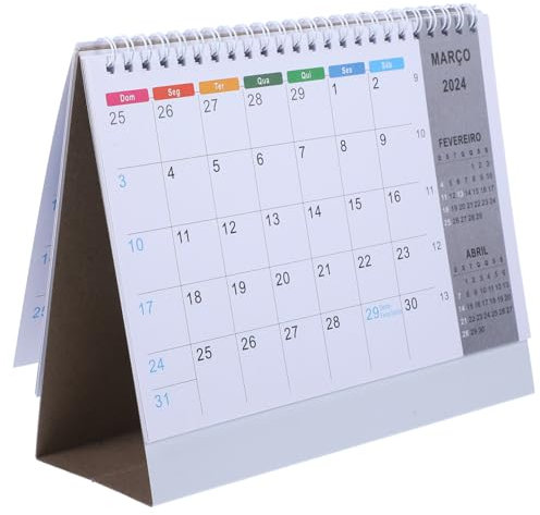 DIYEAH Tischkalender Für Home Office Schule Dekoration Ornament Standdesign Heraustrennbare Seiten Klar Bedruckt Monate Wochentage