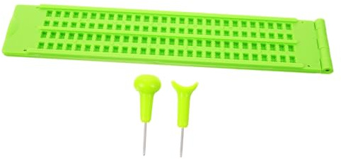 TOBBOMEY 1set Scrittura Braille Con Punteruolo e Tavoletta Per Ciechi Utensili Per Apprendimento Per Non Vedenti Con Penne