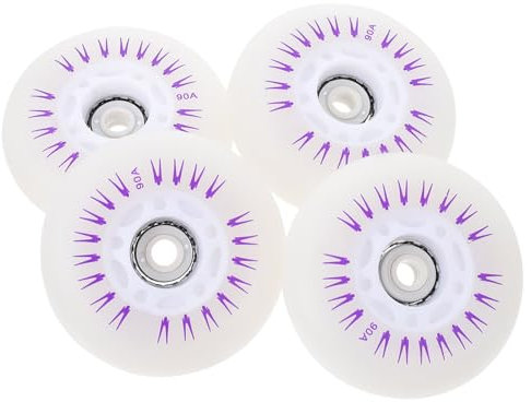ANWEALTH Inline Skate Rollen Indoor/Outdoor Rollschuh Räder 4er Pack LED Blitz Blinkräder 90A Rollerhockey Räder 70 mm 72 mm 76 mm 80 mm Ersatz Inline Räder für Gepäckscooter, 80 mm