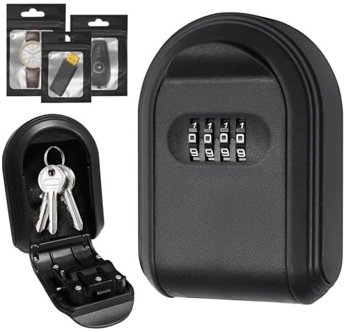 Yeelan Caja fuerte para llaves con código numérico, resistente al agua, resistente, caja fuerte para llaves, para casa, garaje, escuela, oficina