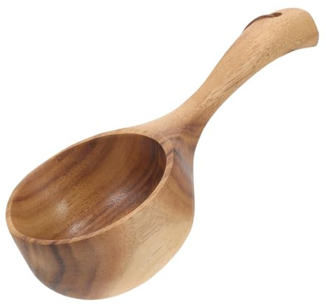 ADOCARN Cucharón De Madera Para Baño Multifuncional, Tamaño Mediano, Madera Natural, Uso Doméstico y Jardín, Herramienta Práctica Para Servir y Regar