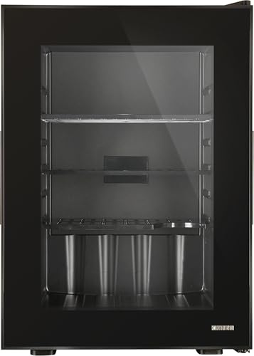 Corby Eton 40L Glass Minibar in Black, Black interior