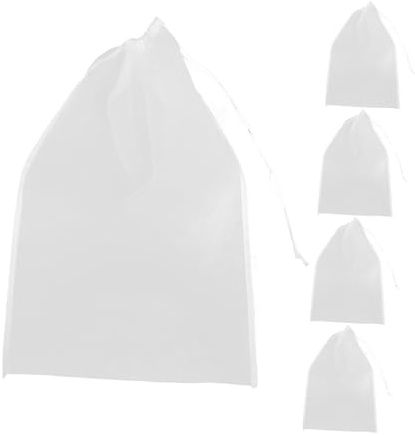 HOMOBABE 5 pièces Filtrant Réutilisable Maille Fine pour Lait de Noix Jus Vin et Thé à Cordon de Serrage Pratique pour Cuisine et Boissons