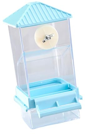 AMISENK Distributeur de nourriture transparent pour perroquets - Recharge facile pour petits oiseaux avec fonction anti-encrassement - Grande capacité