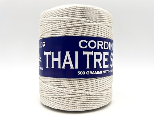 Filati italiani Cordino per Borse Swan black Prime, 500 Metri, 500g (bianco antico - 010, 500g)