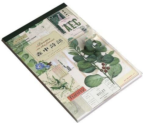 50 Blatt antikes Aufkleber Klebeband, Scrapbooking Dekorationspapier, Buch für Journaling und Geschenkverpackung, Bastelband
