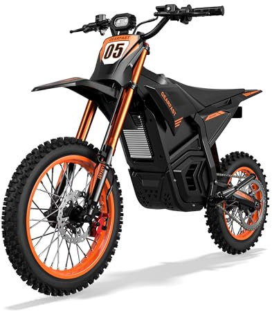 RKJ Electric Dirt Bike for Adults Teens, 3000W, 38MPH & 53 Miles, 48V/20.8AH Removable Battery, Hydraulic Brakes & Full Suspension, 14/12 Fat Tire, Mountain Off-Road E Dirt Bike for Age 13+