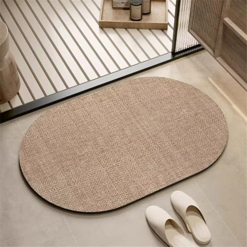 Alfombra de Baño Antideslizante, 40x60cm Alfombrilla Diatomita Baño Súper Absorbente, Alfombrilla Ducha Lavable Stone Bath Mat, Alfombra Piedras para Ducha, Cocina, Bañera y Baños, WC Square 6-1097