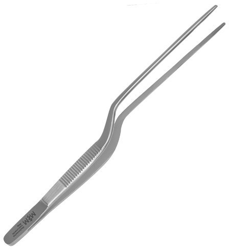 May - Pince de chef - Pincette à Servir - pinces de cuisine - pincettes cuisinier - droit - Longuer: 14 cm - acier inoxydable