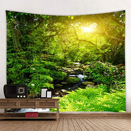 RAILONCH Wald Wandteppich Digitaldruck Tapestry Wandbehang Weiches Mikrofaser Stoff Throw Bedspread Queen Bed Dorm Décor (B,150x200cm)