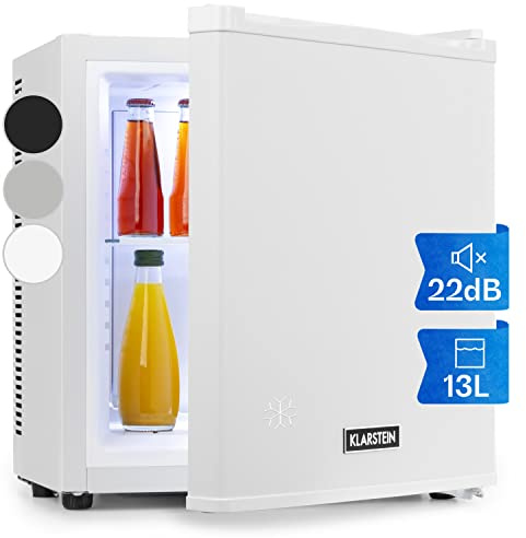 KLARSTEIN Nevera Pequeña para Habitación, Mini Nevera Comida, Bebidas, Cerveza, Cosméticos, Frigirificos Pequeños Casa y Oficina, Neveras Pequeñas 13L Estantes Ajustables, Silenciosa