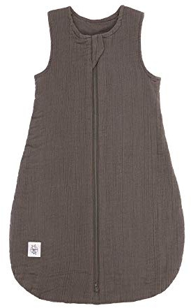 Casual Baby sommarsovsäck utan ärmar Muslin bomull GOTS certifierad unisex/muslin sovväska antracit, storlek 50/56 0–2 månader