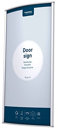 EUROPEL Türschild einfach und elegant, leicht gewölbt 15X30cm. Schrauben oder kleben, Quer- oder Hochformat, PVC-Entspiegelte Abdeckscheibe, Farbe silber, inkl. Montagematerial (Schrauben+Klebeband)