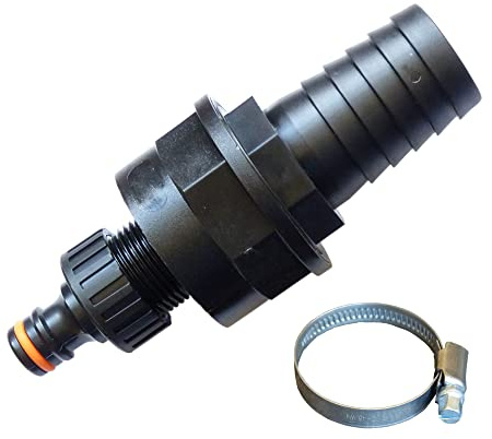 netSells - Auswahl Größe - Stabiler Adapter für Gardena Stecksystem auf 25 32 38 mm Pool Schlauch Schlauchverbinder Schlauchadapter, Hier: 1 Stück Ø 32 mm, inkl. Schlauchschelle