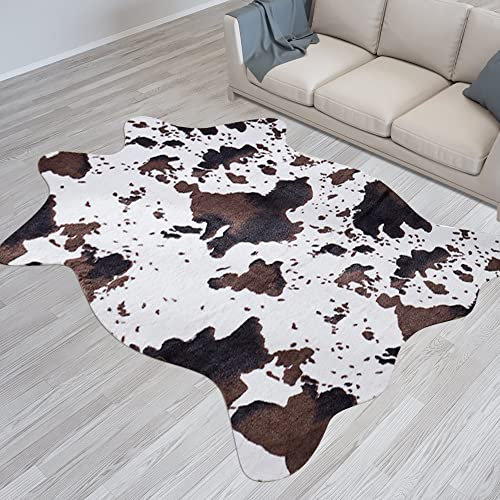 Fixseed Kuhfell-Teppich, Kuhfell-Teppich, für Schlafzimmer, Wohnzimmer, 12 x 150 cm, niedlicher Tierdruck, für westliche Heimdekoration