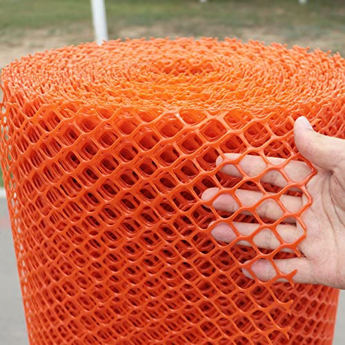 Gartenzaun Orange Geflügelnetz Aus Kunststoff mit Kleinem Loch, Draussen Temporärer Zaun für Katzen Hunde Kaninchen Enten, 10m/15m/20m/25m Lang(1.2x50m(3.9x164ft))